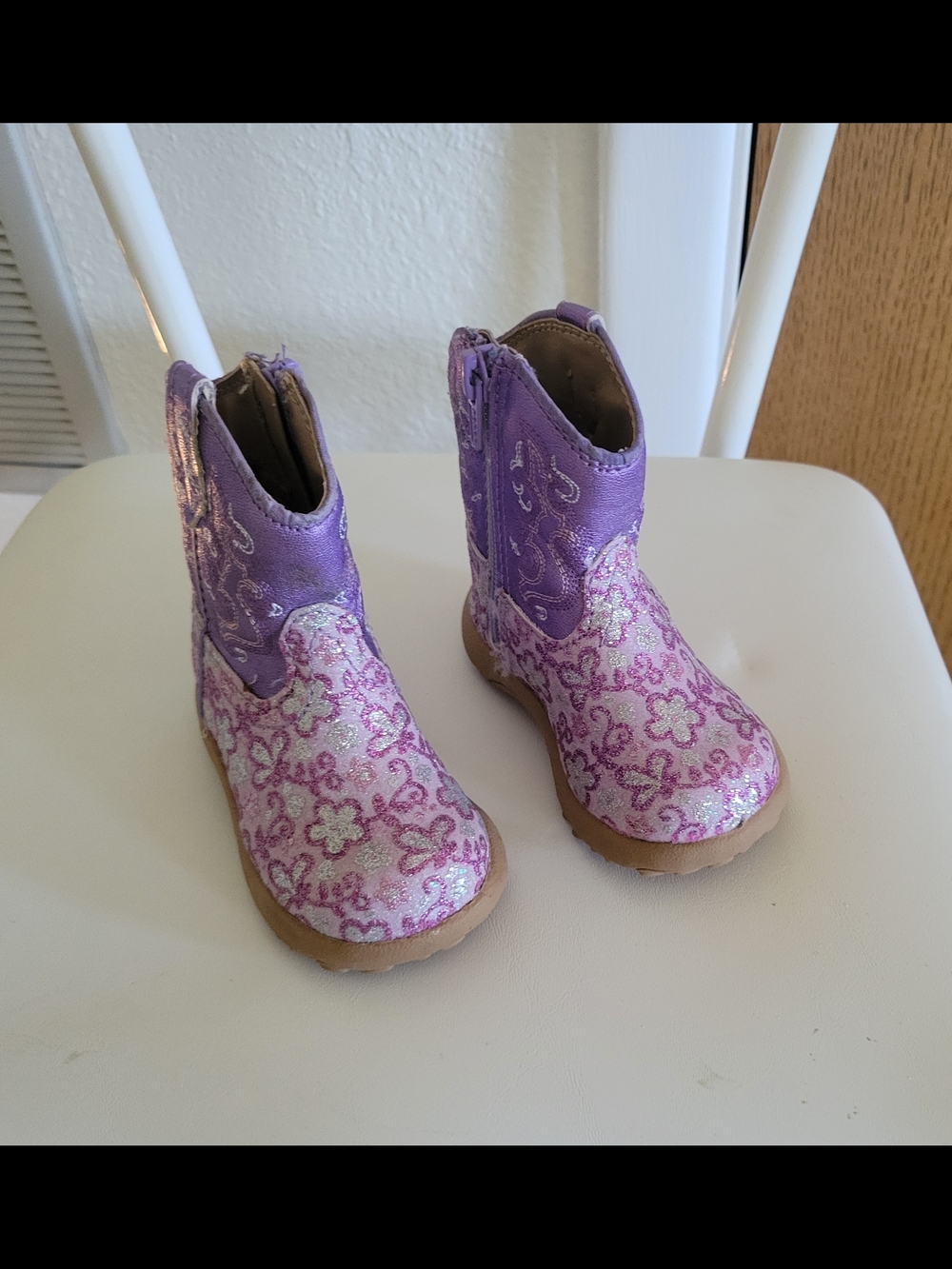 Roper Girls' Purple Glitter Boots